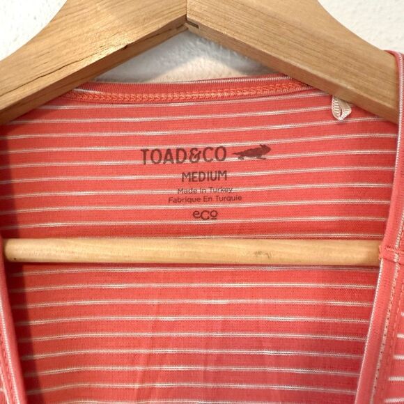Toad & Co Samba Paseo Coral Striped Tank Midi Dress Size Medium - Picture 4 of 8